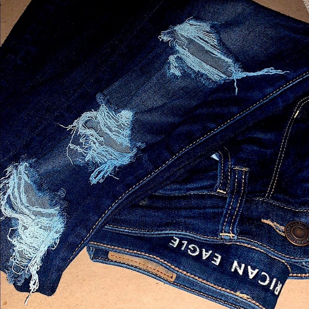 American Eagle mid-rise ripped jeans